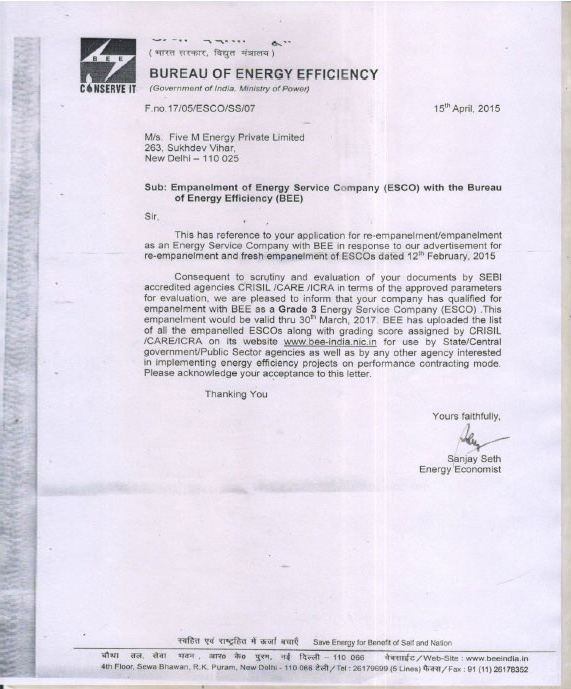 Company Empanelled Certificates